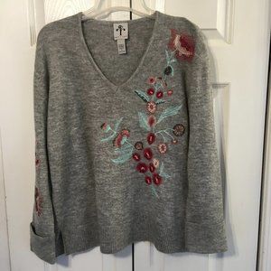 Rain & Rose Embroidered Sweater